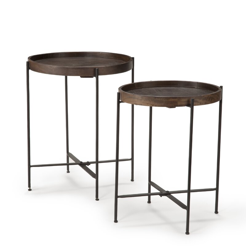 Ivy Bronx Addisyn Solid Wood Tray Top Nesting Tables & Reviews Wayfair